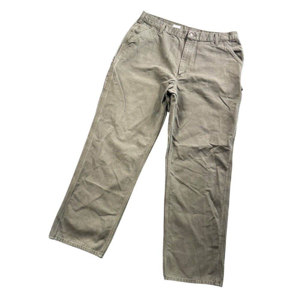 Carhartt B11 Original Dungaree Fit Pant Men 38X32 Duck‎ Canvas Moss Green Work